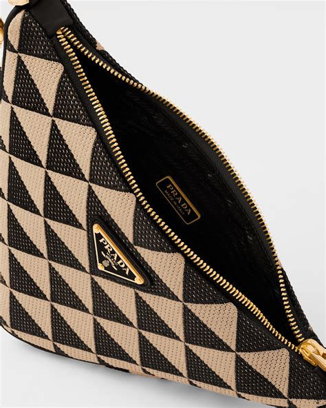 prada logo jaquard|Black/beige Embroidered Jacquard Fabric Mini.